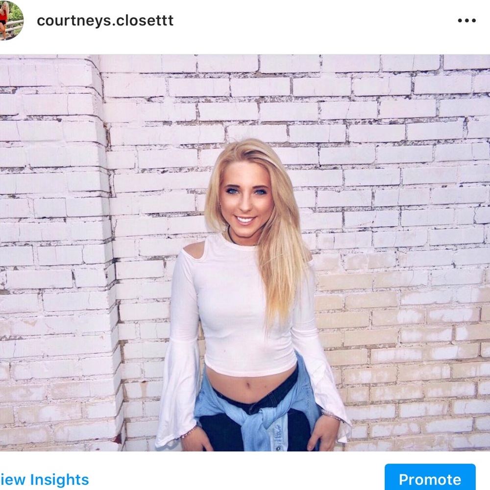 White Bell-Sleeve Crop Top